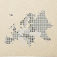 Mapa Evropy - srdce v Ukrajině