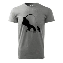 Rybář tahající rybu