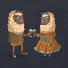 Alpaky s vínem pár