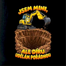 Mini bagr udělá pořádnou díru