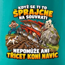 Pluh zaseknutý o balvan na souvrati