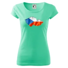 Česká vlajka v obrysu republiky