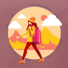 Barevný párový motiv na hory