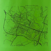 Mapy měst černobílé Ostrava Poruba