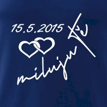 Mikina miluju tě s datumem na rukávu