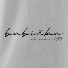 Psací nápis babička s ročníkem