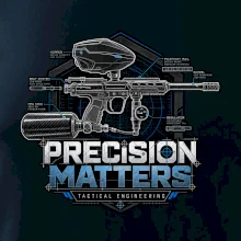 Technický nákres precision matters paintball