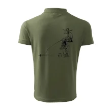 Kreslený rybář na pařezu