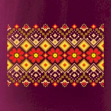 Ukrajinský vzor  - Červené květiny