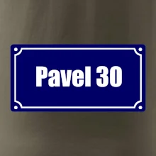 Jméno a věk - uliční cedule - modrá