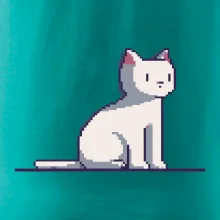 Kočka bílá pixel