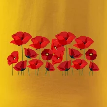 Vlčí mák v řadě