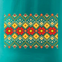 Ukrajinský vzor  - Červené květiny