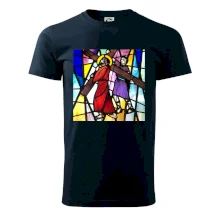 Vitráž - Ježíš a kříž