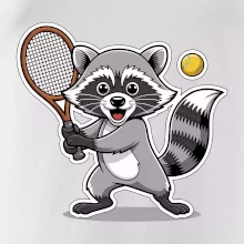 Mýval hraje tenis kreslený