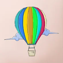 Horkovzdušný balon v oblacích