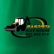 Bagrista v kruhu - vlastní nápis