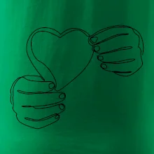 Ruka držící srdce  jedním tahem