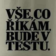Vše co říkám bude v testu