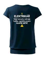 Elektrikář - hlavní jistič - Nápis na zádech