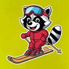 Mýval na lyžích - kreslený