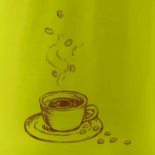 Hrnek plný čerstvé kávy