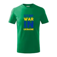 Barevný nápis Stop war in ukraine