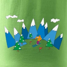 Lyžař a barevné hory