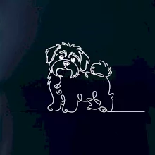 Havanský psík linka jedním tahem