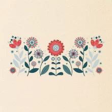 Folklor - květiny v řadě