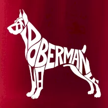 Doberman - nápis v tělě