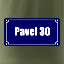 Jméno a věk - uliční cedule - modrá