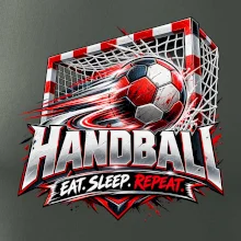 Házenkářský míč v brance eat sleep repeat
