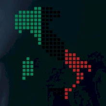 Itálie obrys vlajka