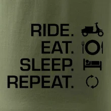 Ride Eat Sleep Repeat moto skútr