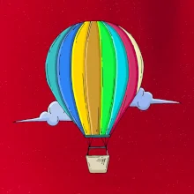 Horkovzdušný balon v oblacích