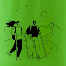 Kreslený pár na výletě