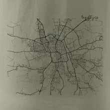 Mapy měst černobílé Budějce