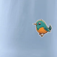 Ptáček kreslený na prsu