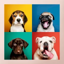 Psi štěňata koláž