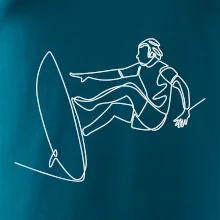 Surfař na vlně jedním tahem