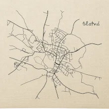 Černobílá mapa Blatná