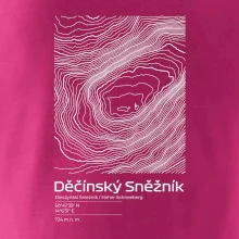 Děčínský Sněžník - vrstevnice v obdélníku