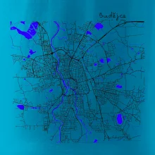 Budějce  - Mapa s vodními toky