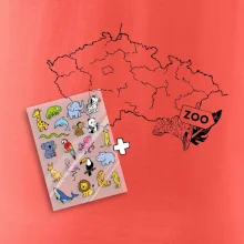 Tričko s mapou + ZOO nažehlovačky