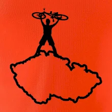 Mapa ČR - cyklista na prsou