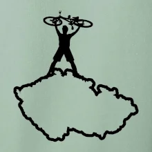 Mapa ČR - cyklista na prsou