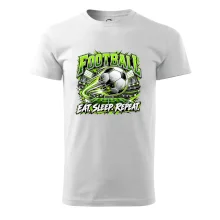 Fotbalový míč a stadion eat sleep repeat