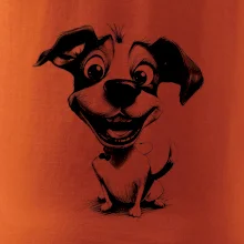 Černobílá karikatura Jack Russell teriér