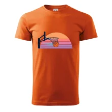 Retro západ slunce a basketbalový koš